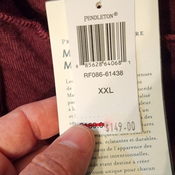 Pendleton Men's Burgundy Zip-Up Sweater NWT, Men's XXL - Picture 4 of 5